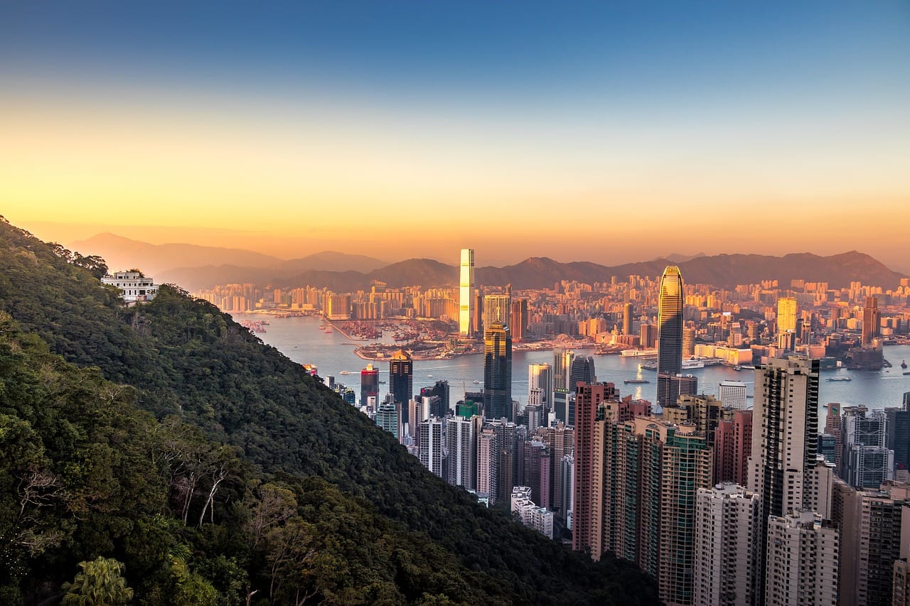 hong kong, view, building